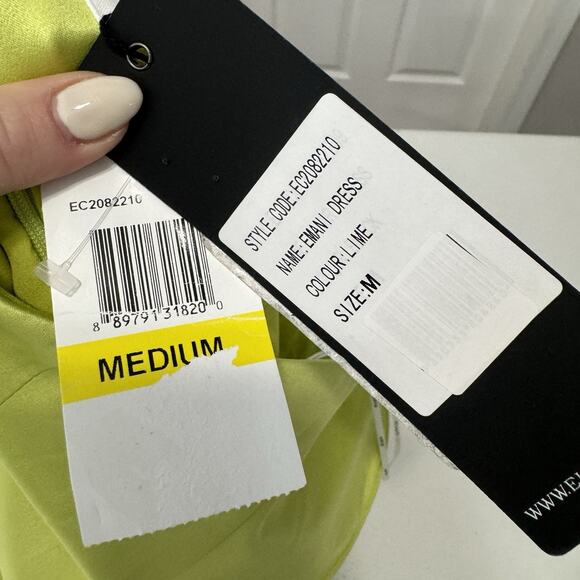 Elliatt Womens Dress M Lime Green Emani Strapless Corset Bust Satin Y2K Party - Picture 2 of 14